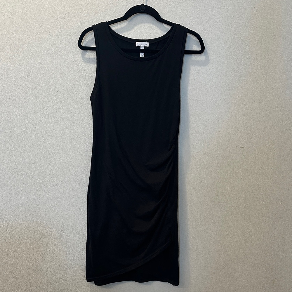Leith Black Sheath Mini Dress Scoop Neck Sleeveless